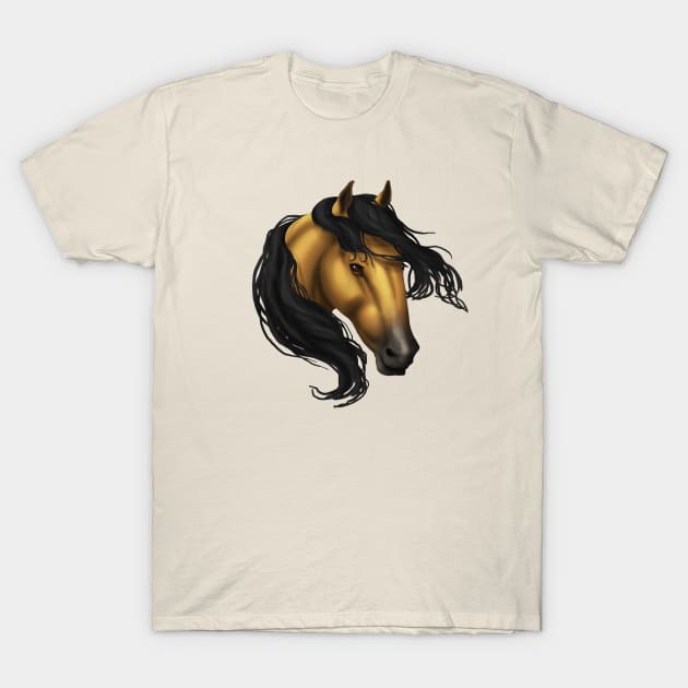 Horse Head - Buckskin T-Shirt by FalconArt